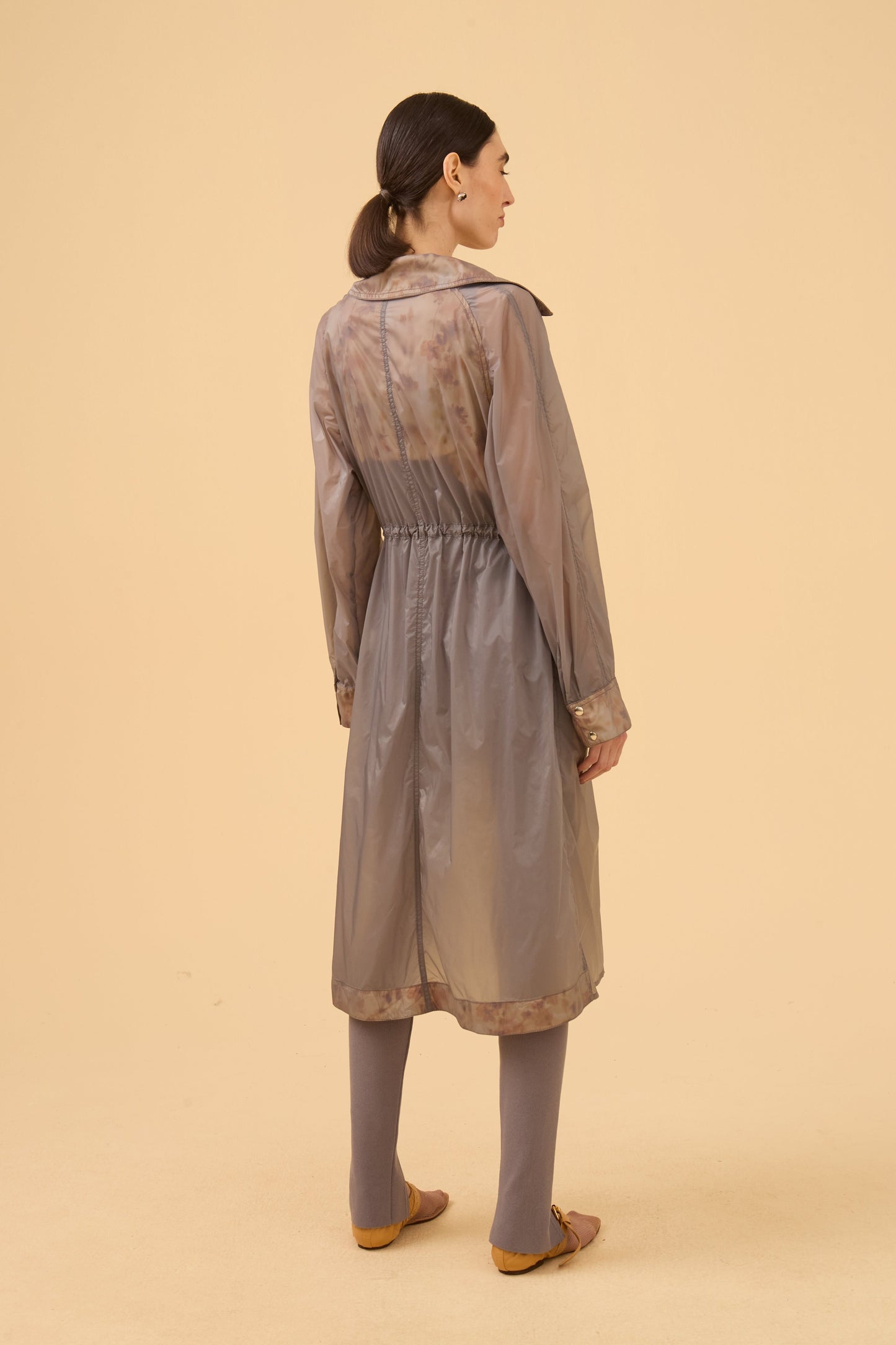 Parka Detalhe Estampado Em Tecido Light Gray