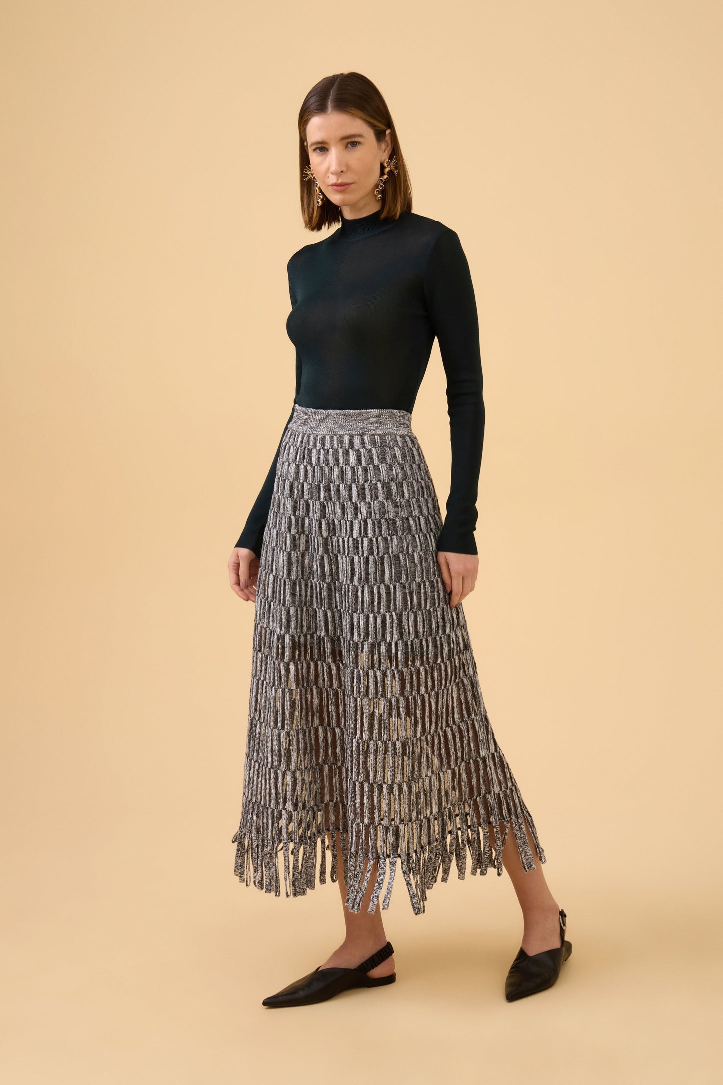 Blusa Manga Longa Com Gola Em Tricot