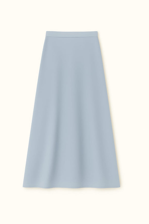 Saia Midi Em Tricot Com Fendas Summer Blue