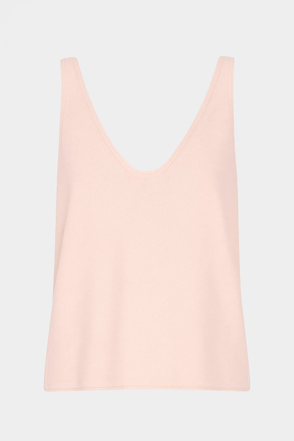 Regata Em Tricot Piquet Quartzo Rosa