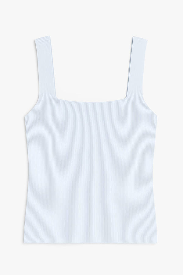Regata Decote Reto Em Tricot Off White