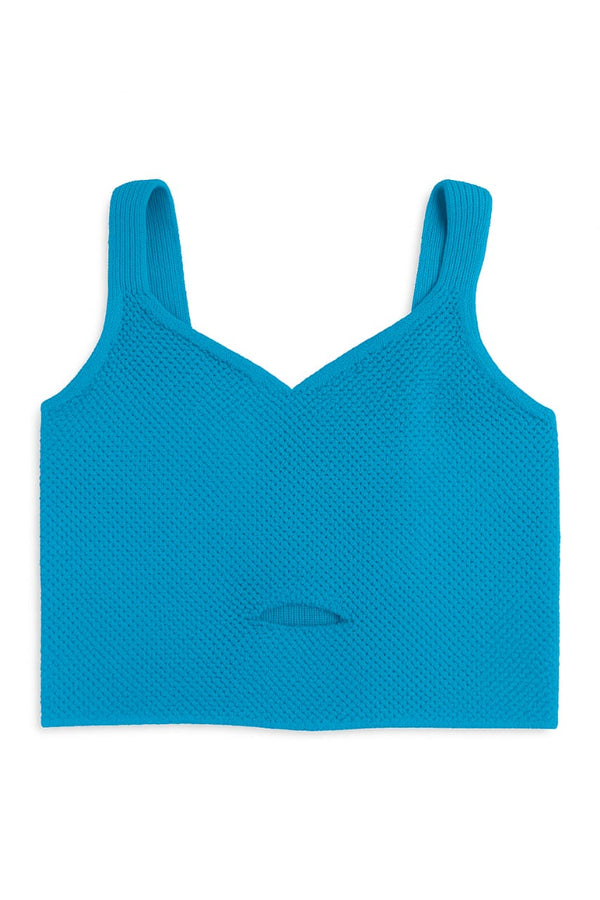 Top Em Tricot Azul Mar