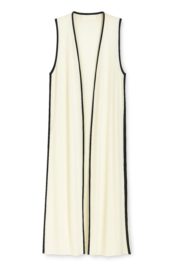 Veste Com Vivo Constratante Em Tricot Vivo Preto