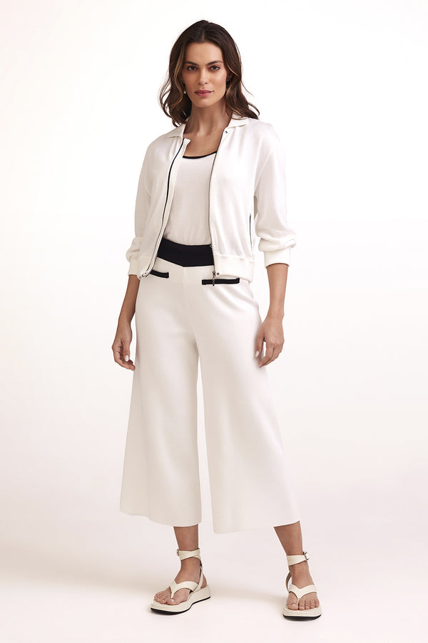 Jaqueta Detalhe Frisos Em Tricot Vivo Preto