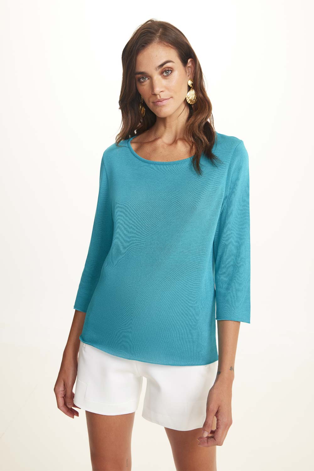 Blusa Em Tricot Decote Careca