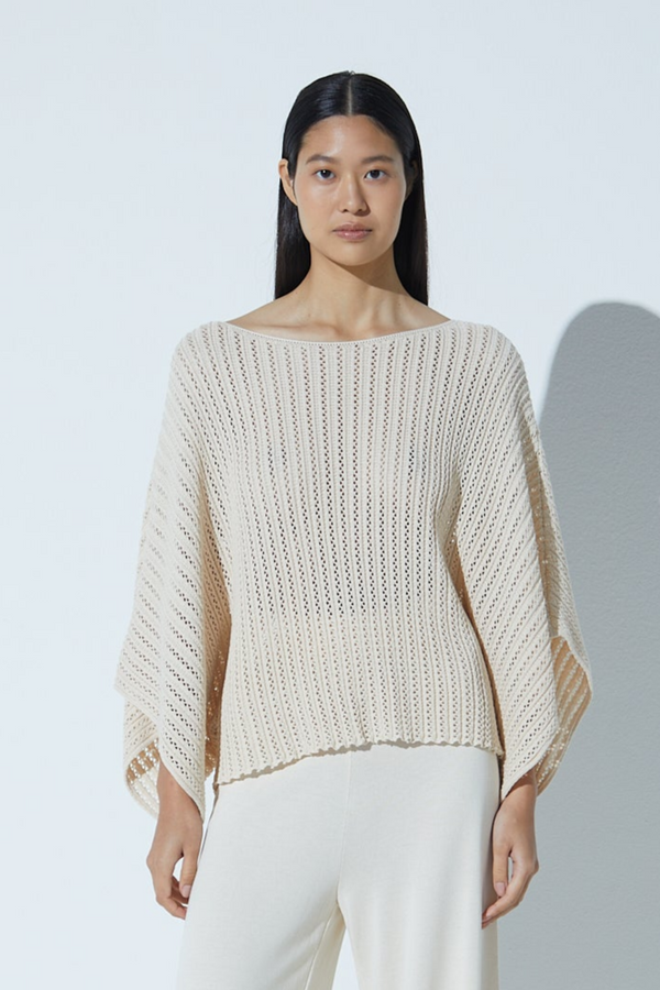 Blusa Ampla Em Tricot Relevos