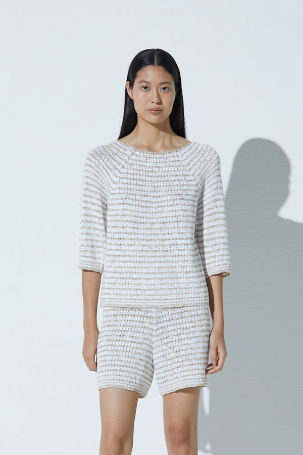 Blusa Decote Canoa Em Tricot Ninive