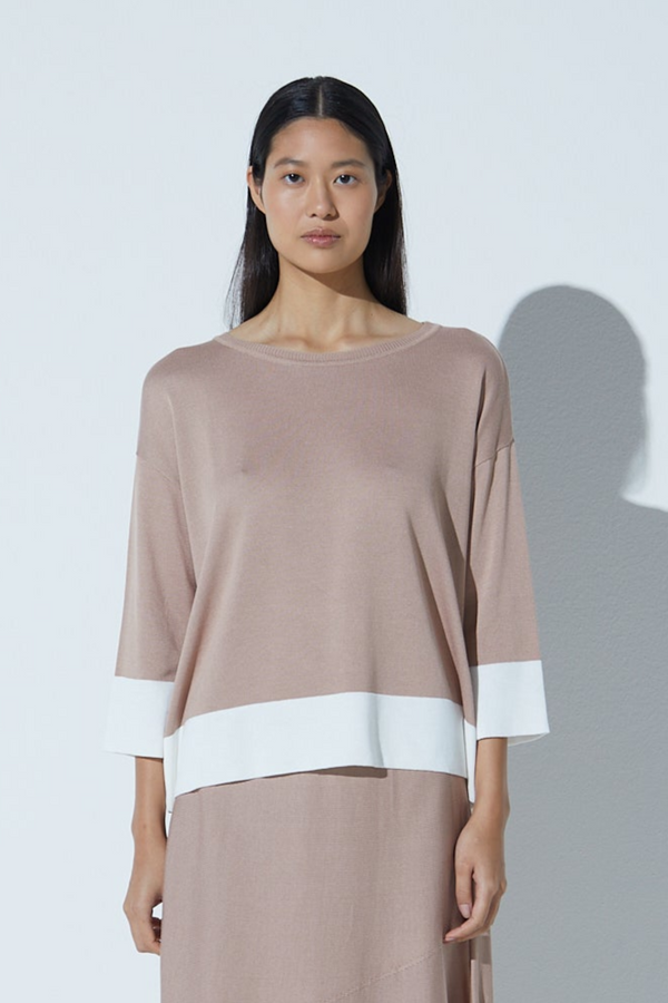 Blusa Com Detalhe Bicolor Sisal