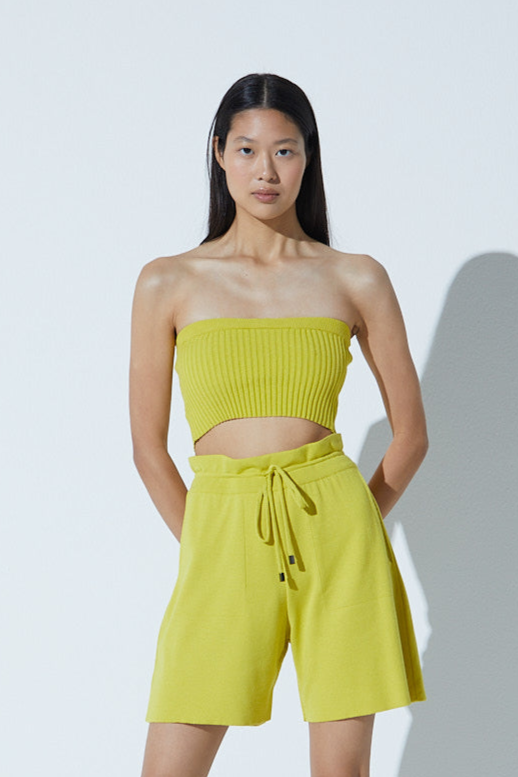 Top Faixa Em Tricot Verde