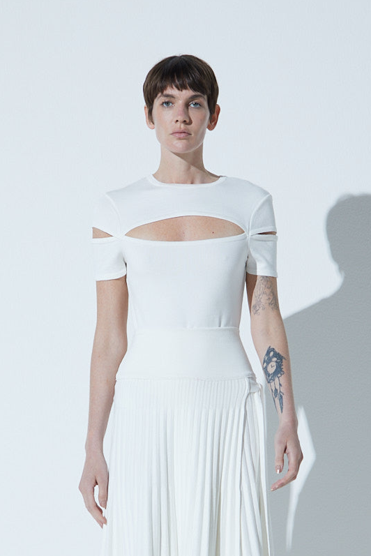 Blusa Ampla Listras Em Tricot