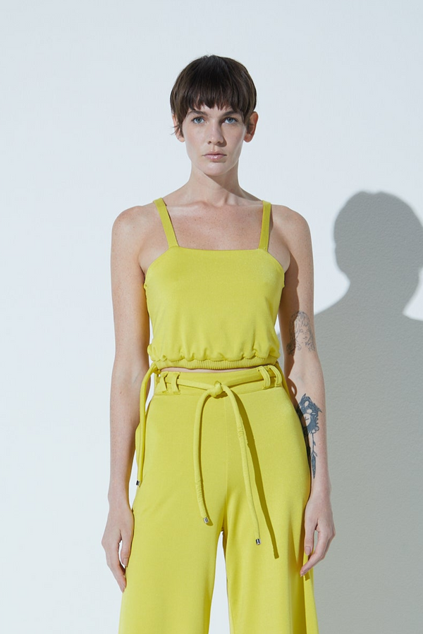 Top Cropped Gloss Verde