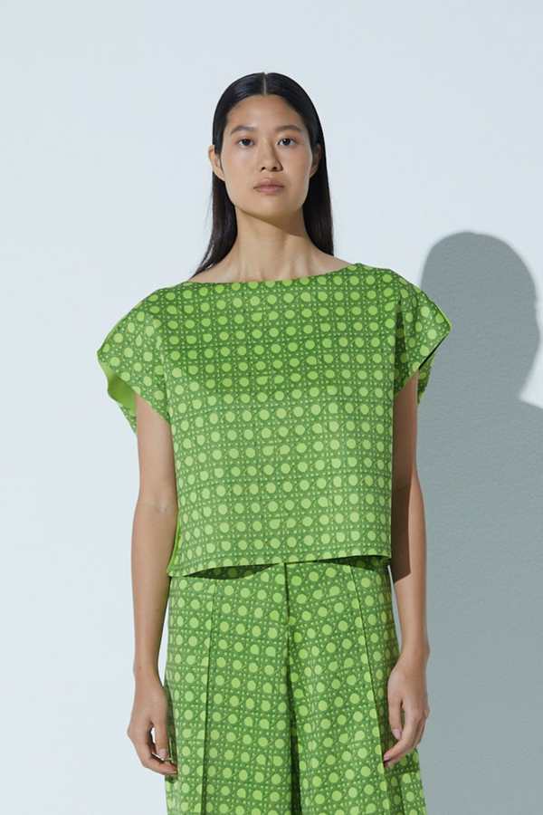 Blusa Box Estampada Verde