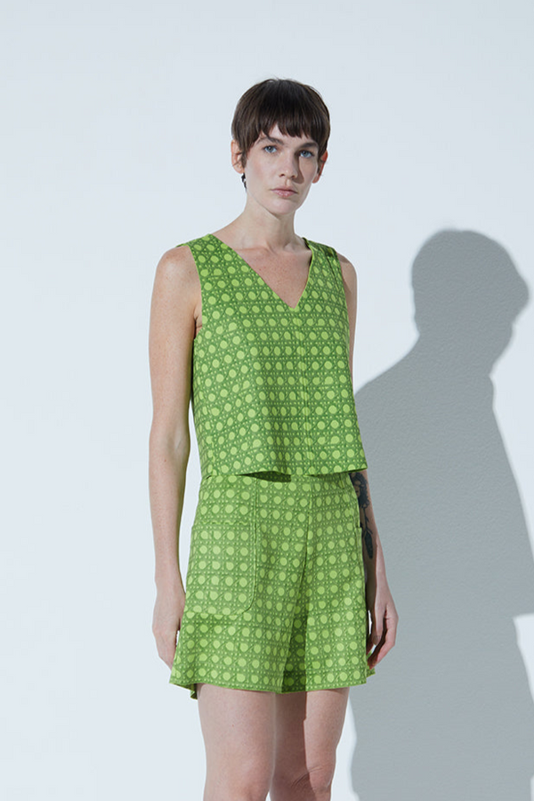 Regata Gola V Estampada Verde