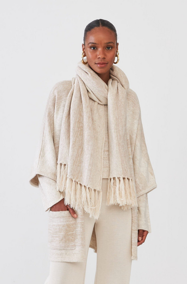 Maxi Cardigan Listrado Degradê Em Tricot Degrade