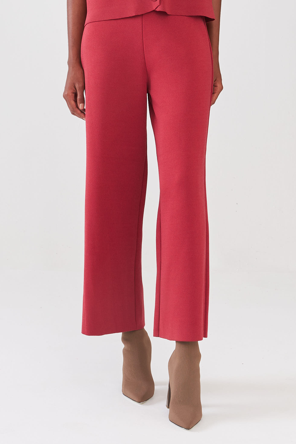 Calça Em Tricot Rayon Flex Mineral Red