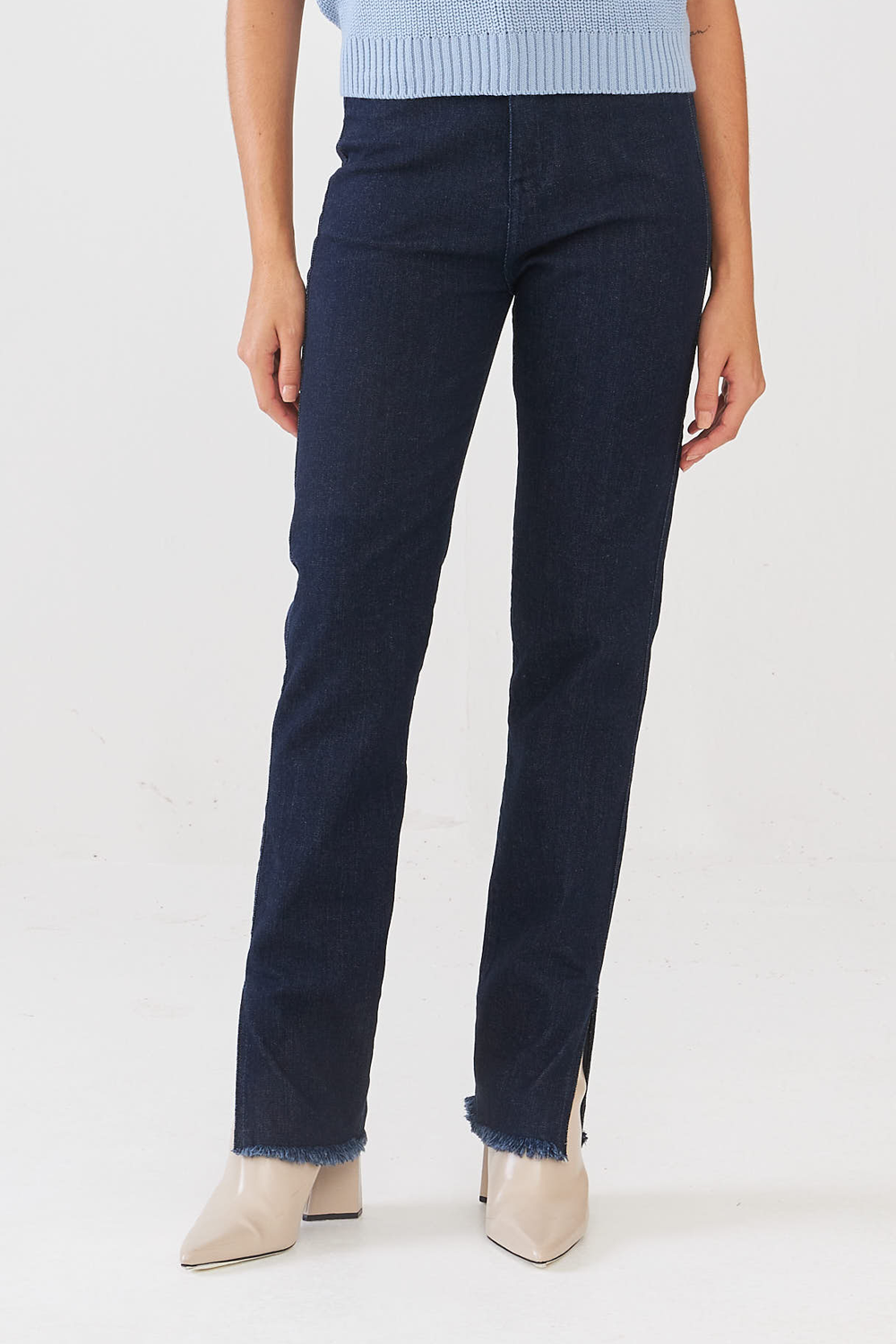 Calça Slim Em Jeans Indigo Amaciado