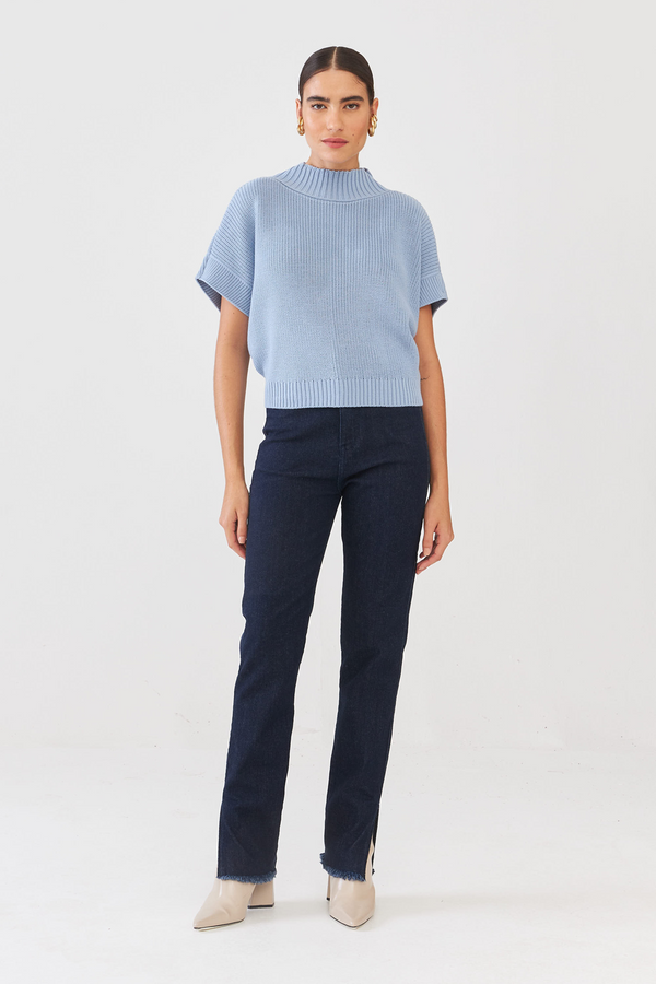Calça Slim Em Jeans Indigo Amaciado