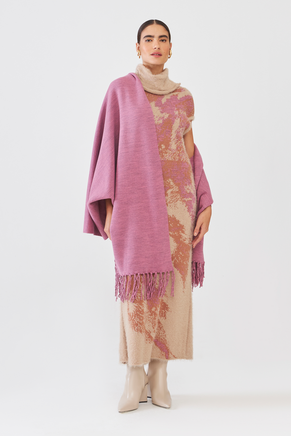 Pashimina Em Tricot Com Franjas Soft