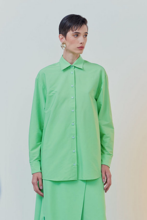 Camisa Manga Longa Detalhe Cava Verde