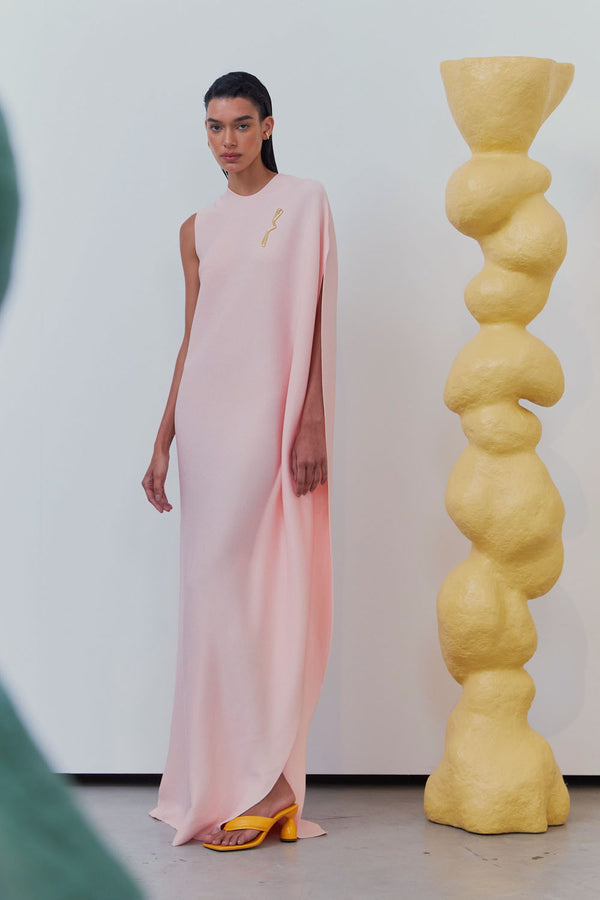 Vestido Longo Assimétrico Sem Mangas Em Tricot