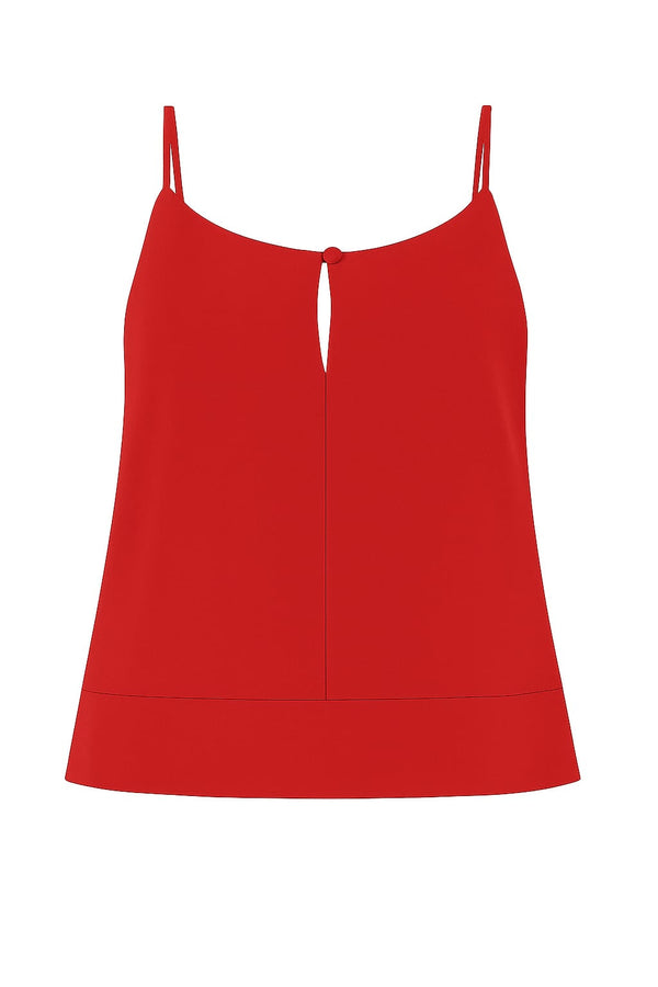 Blusa Linho Puro Alças Finas Tomate