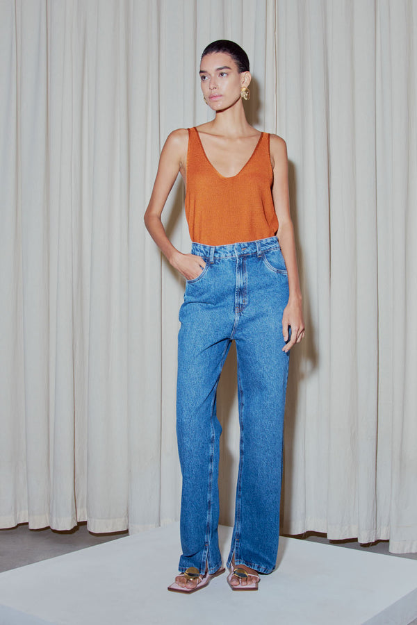 Calça Jeans Reta