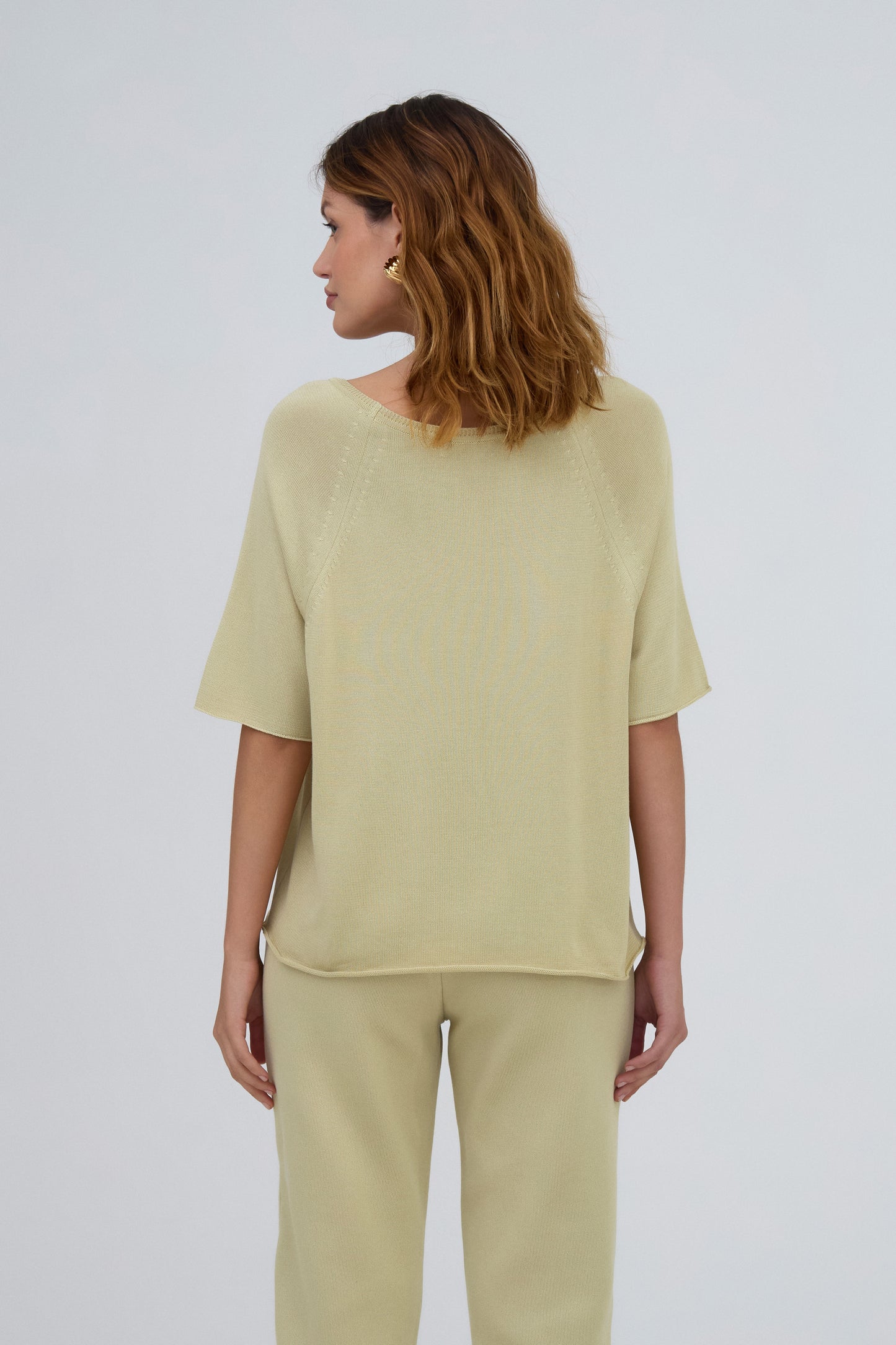 Blusa Manga Raglan Em Tricot Avocado