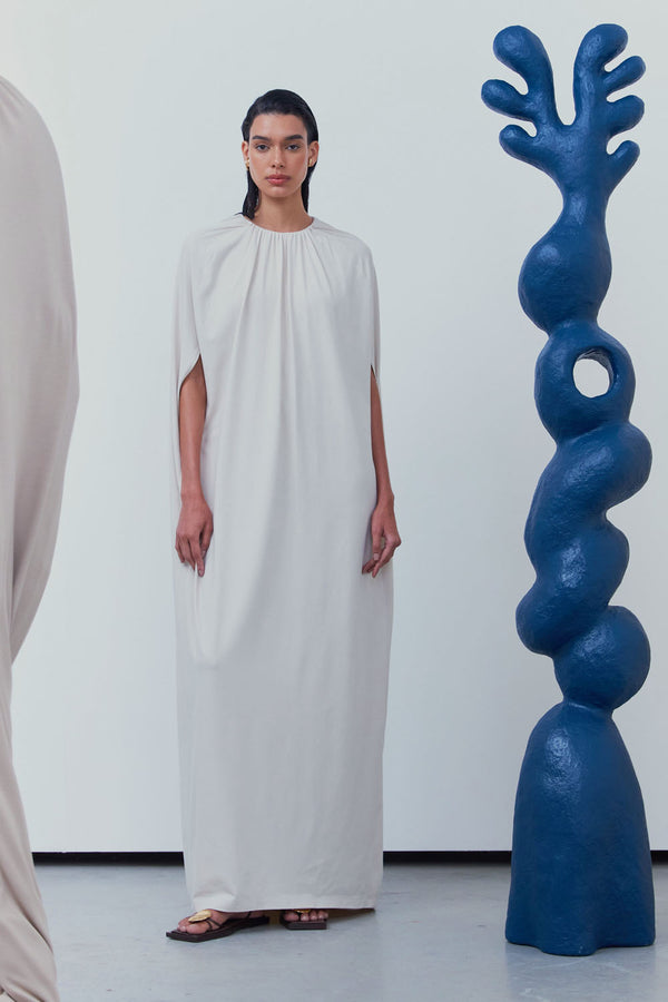 Vestido Kaftan Longo Em Malha Ninive