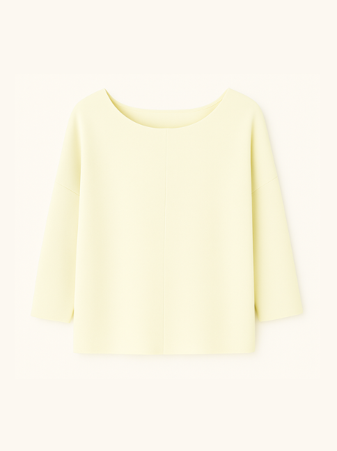 Blusa Ampla Em Tricot Piquet Off Limado
