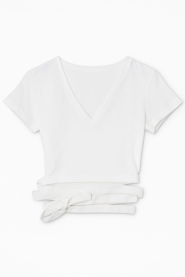 Blusa Em Tricot Com Amarração Off White