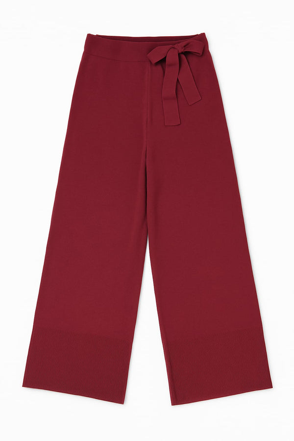Calça Em Tricot Com Amarração Rubi