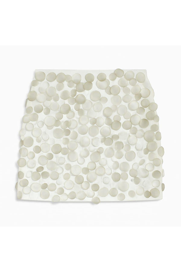 Mini Saia Em Tricot Com Paetês Off White