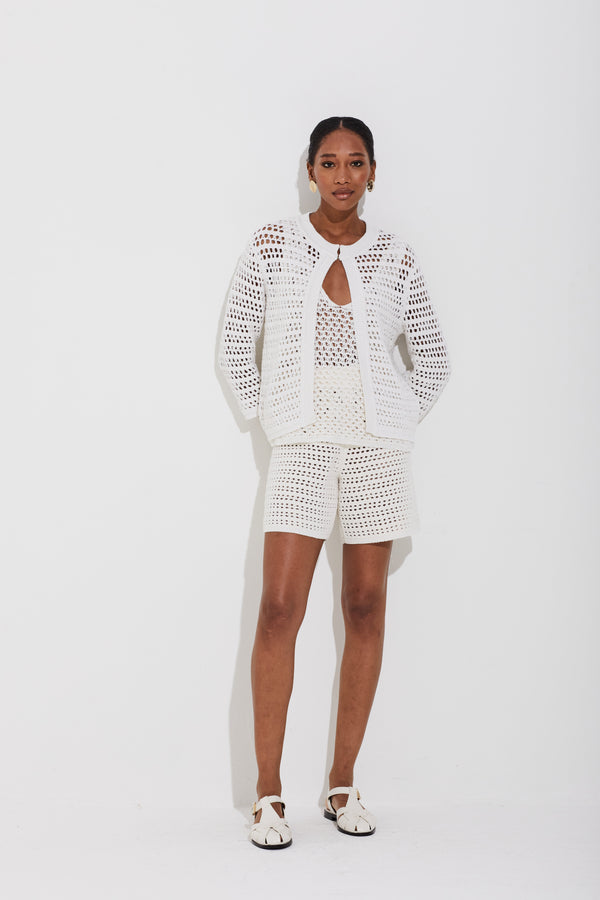 Shorts Tricot Referência Handmade Cru