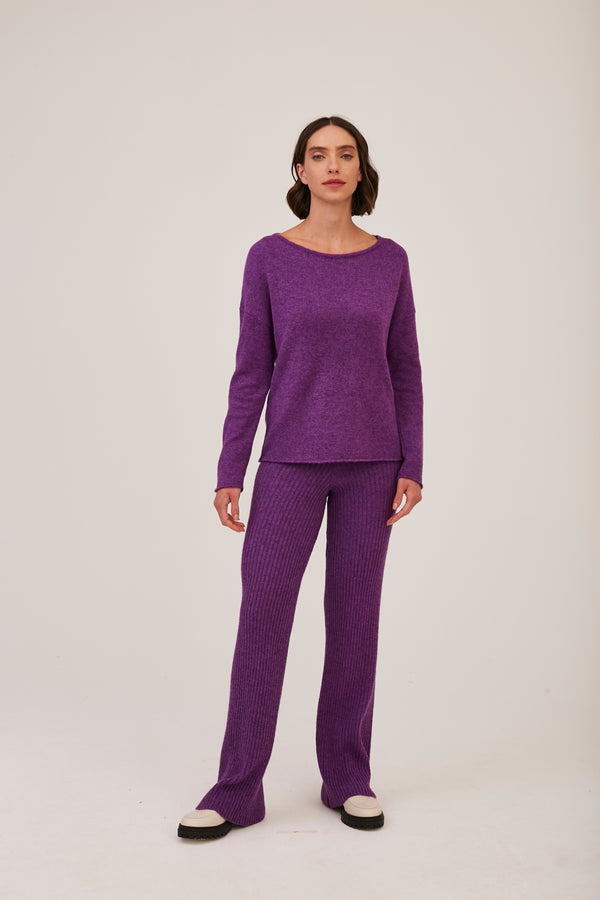 Calça Canelada em Tricot Britânia Elegância