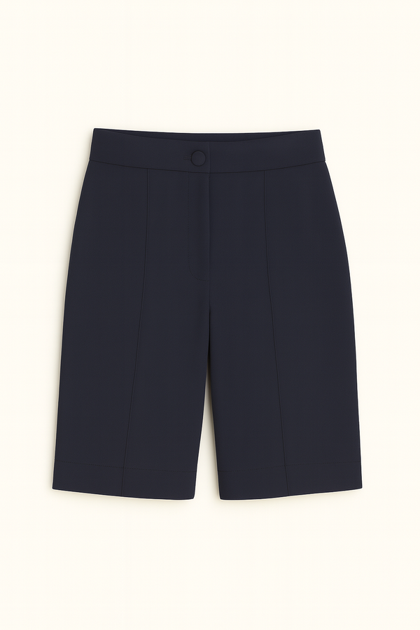 Bermuda Malha Montaria Navy Classico