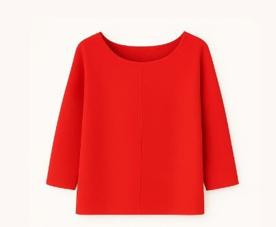 Blusa Ampla Em Tricot Piquet Tomate
