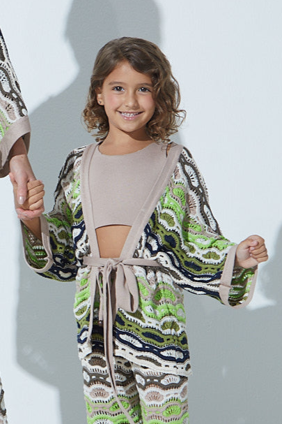 Kimono Infantil Em Tricot Mix Tropical