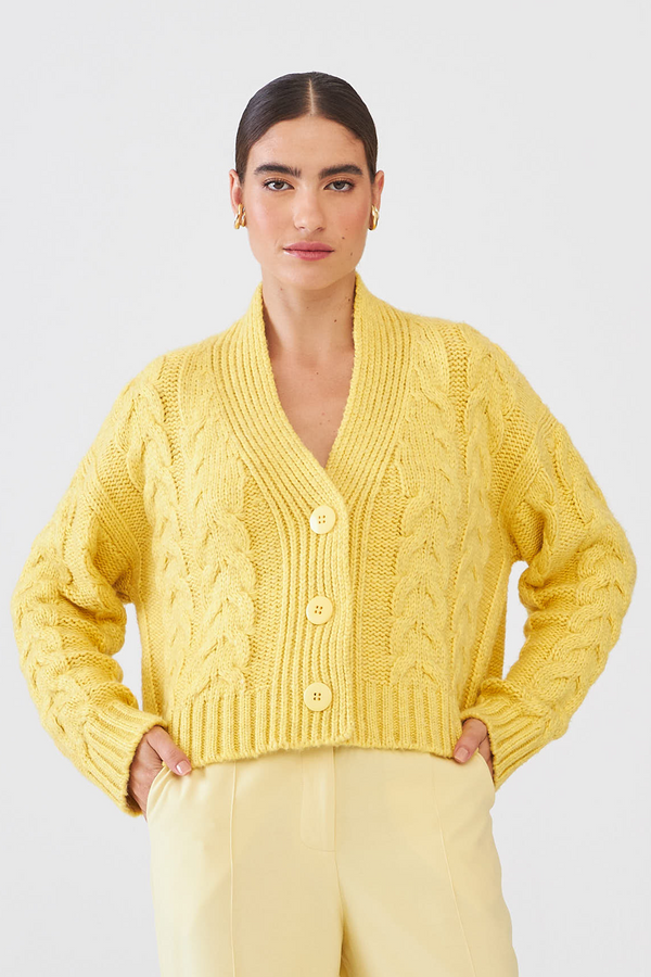Casaco Com Trança Em Tricot Iluminating