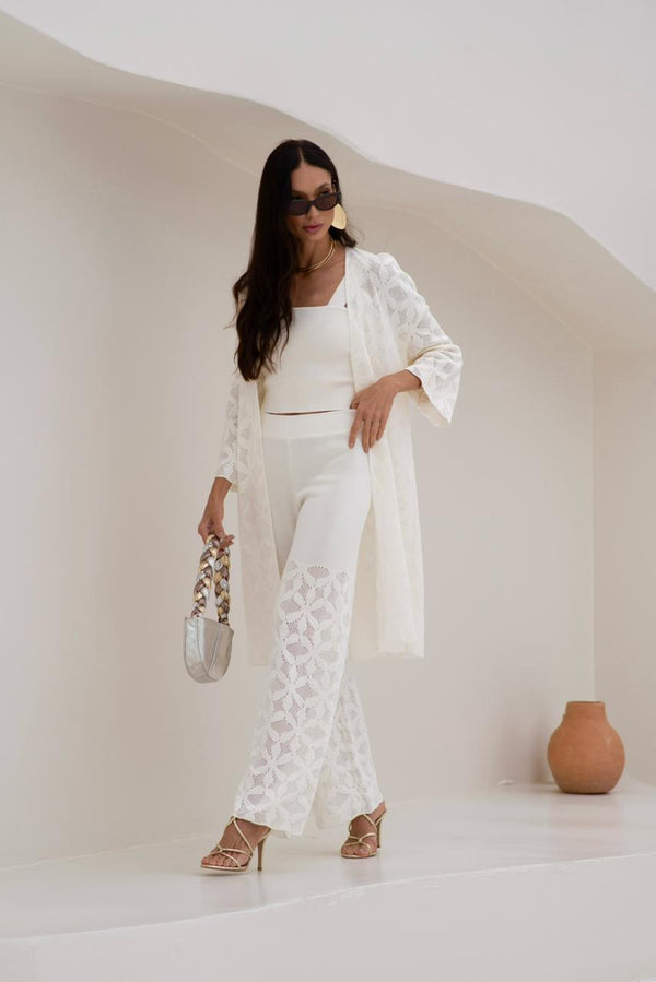 Calça Em Tricot Cobogó Off-White