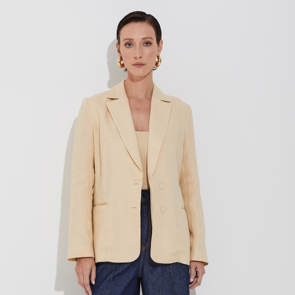 Blazer Linho Puro Off Amanteigado