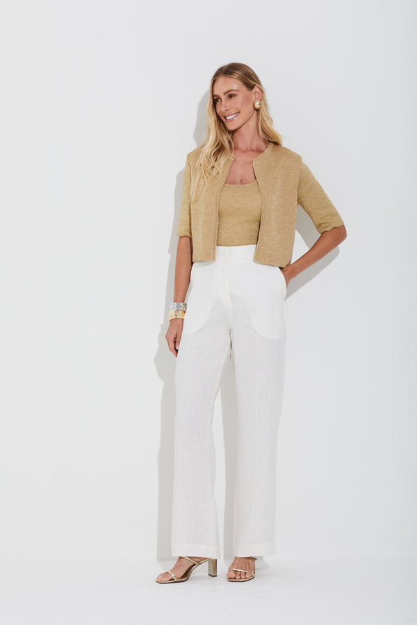 Calça Linho Puro Off White