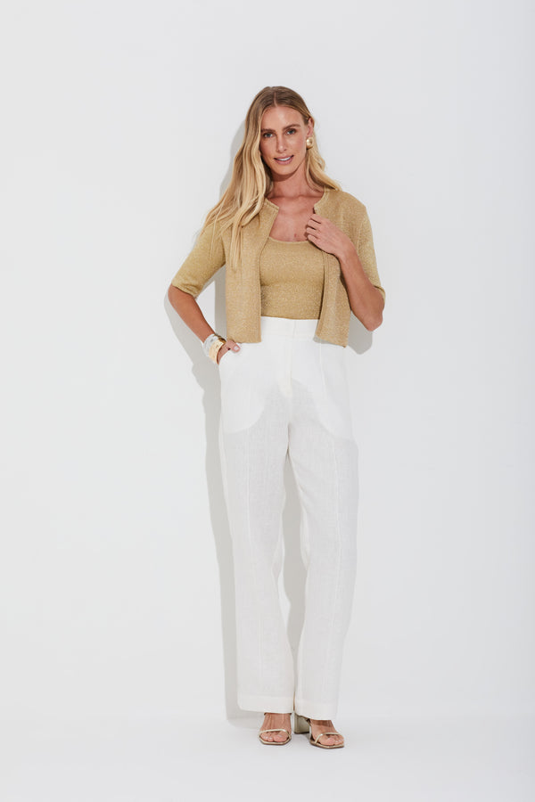 Calça Linho Puro Off White