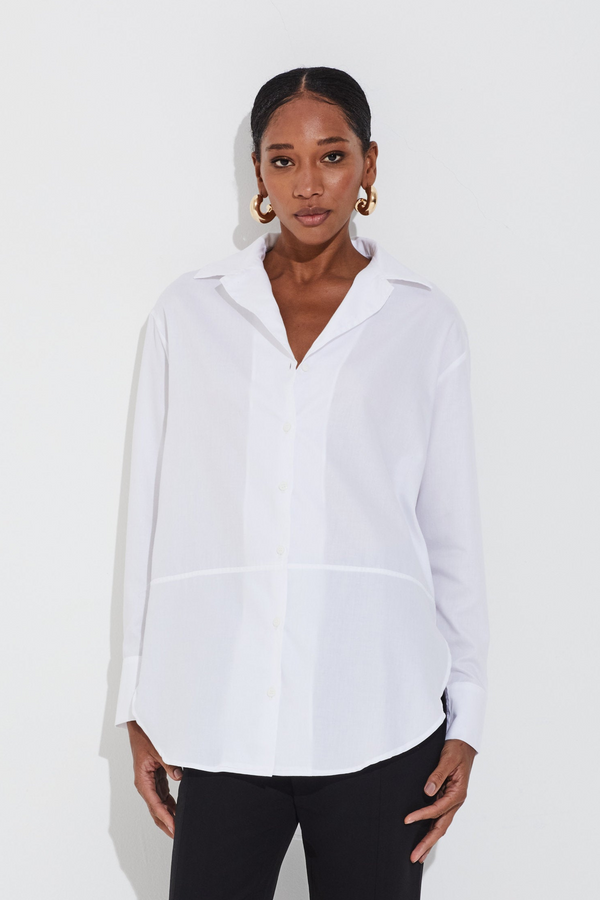 Camisa Em Tricoline Algodão 100% Algodão Oversized Branco