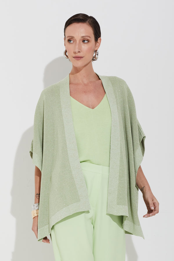 Kimono Ponto Pérola Lurex Verde Claro
