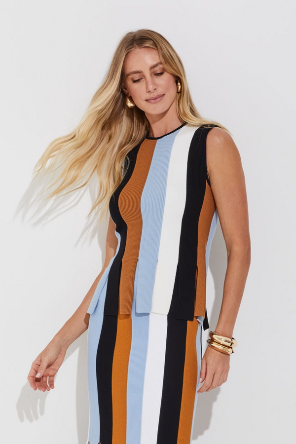 Regata Tricot Barra Listras Multicolor Summer Blue