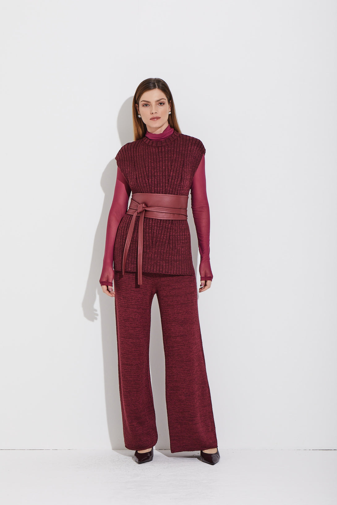 Maxi Colete Canelado Em Tricot Piquet Rayon Flame M. Porto – Viviane ...