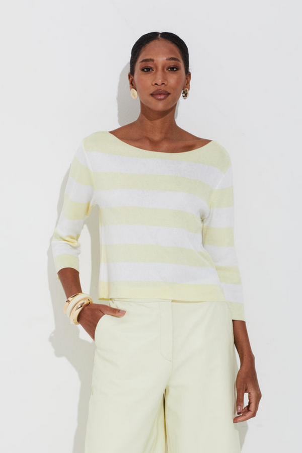 Blusa Tricot Listrado Off Limado/off White