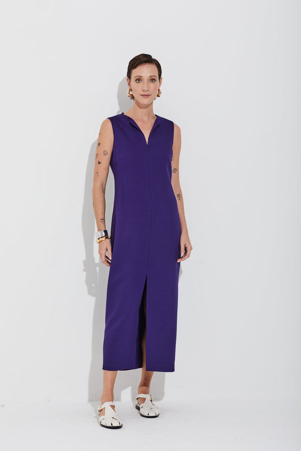 Vestido Crepe Premium Em Viscose Mistic Blue