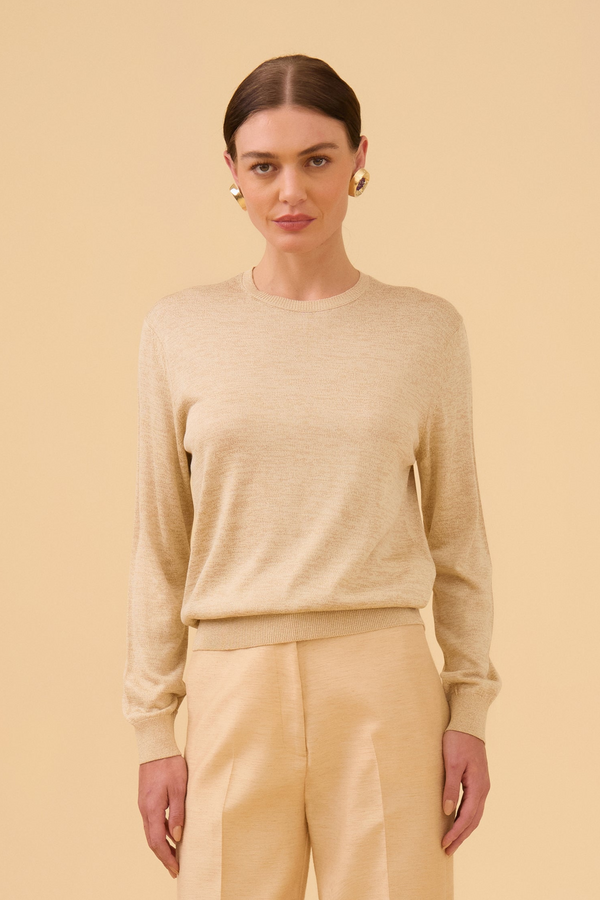 Pullover Mescla Em Tricot Champagne Mescla