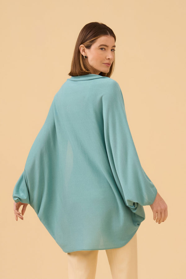 Casulo Amplo Em Tricot Light Turquesa